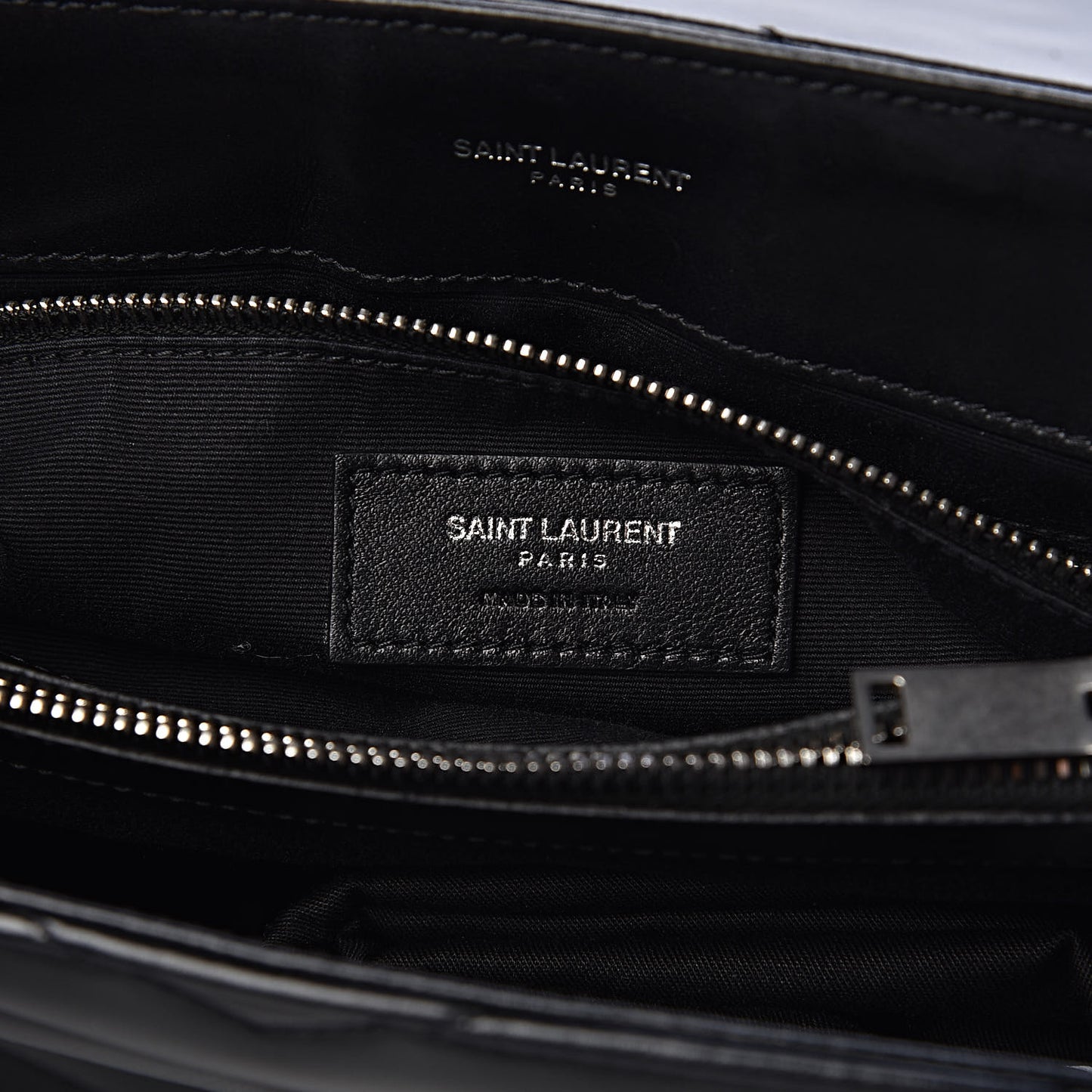 Calfskin Y Quilted Monogram Medium Loulou Chain Satchel Black