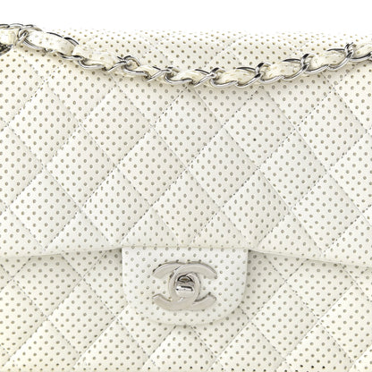 Chanel Lambskin Perforated Medium Double Flap White 9 of 10