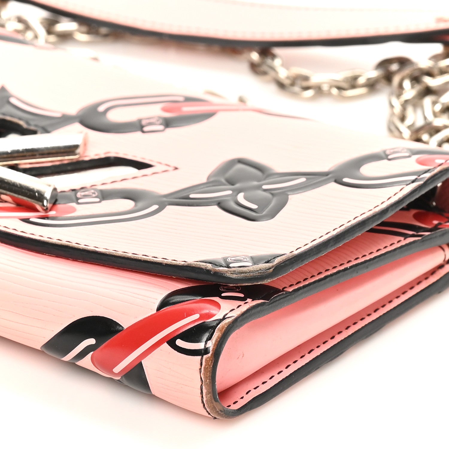 Louis Vuitton Epi Chain Flower Print Twist Chain Wallet Pink 9 of 9