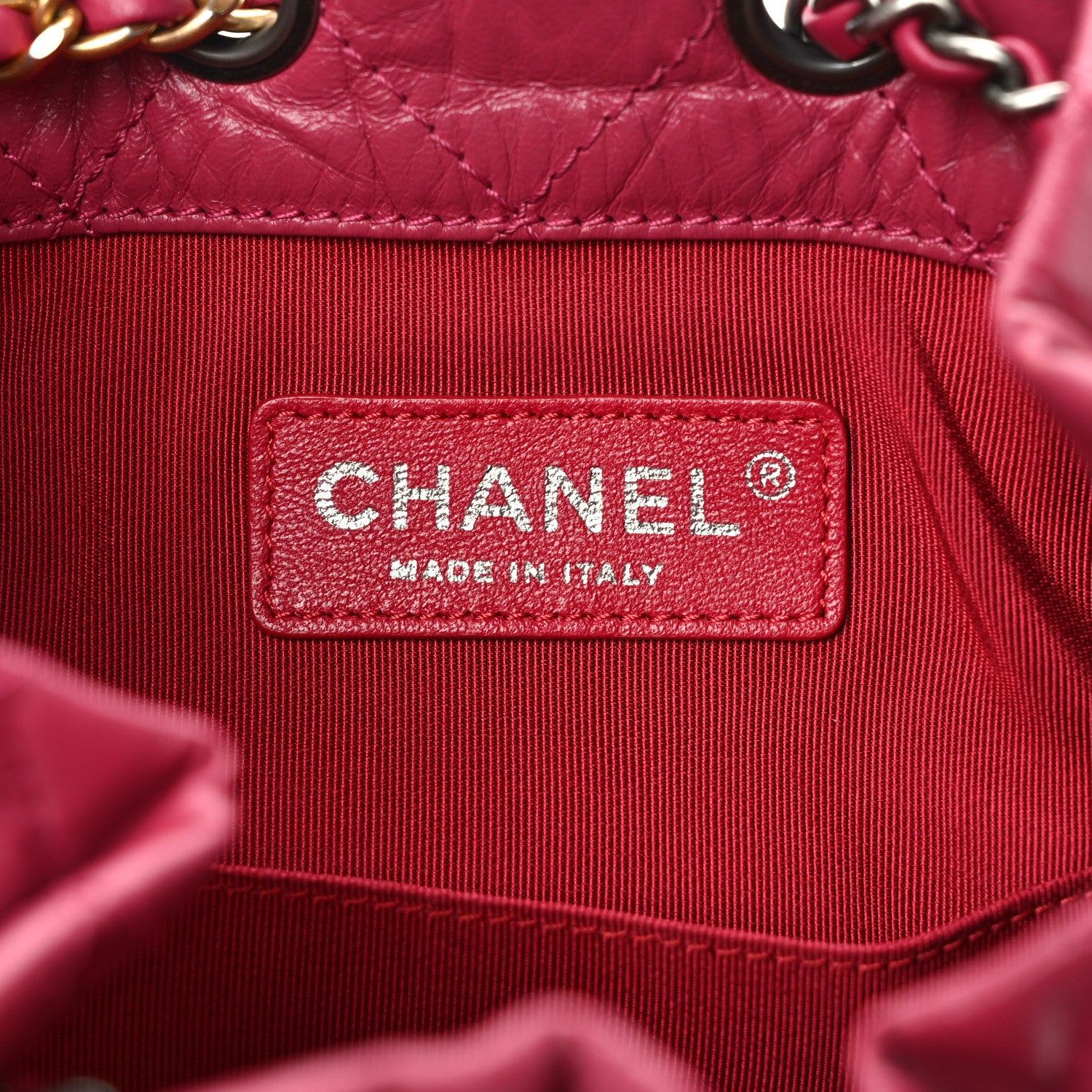 Chanel Aged Calfskin Quilted Small Gabrielle Backpack Dark Pink 6 of 9