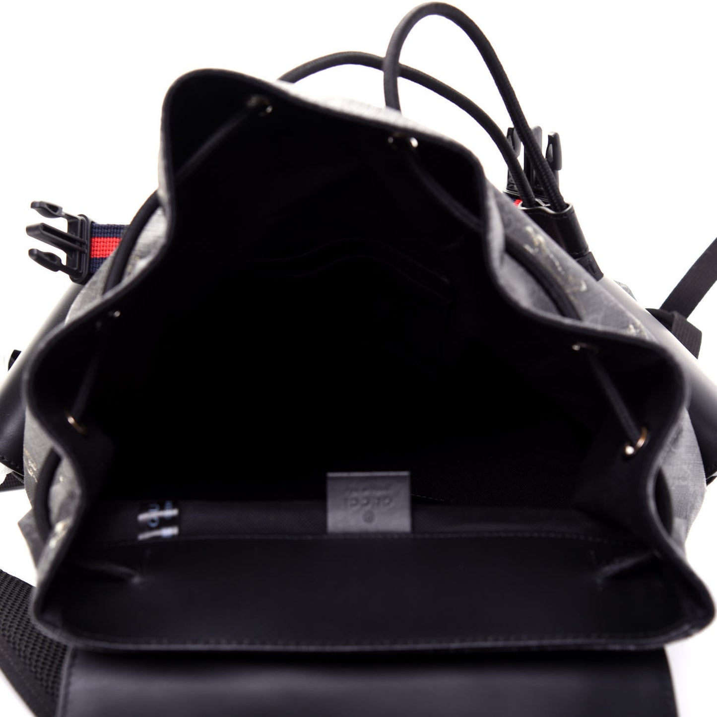 GG Supreme Monogram Tigers Double Buckle Backpack Black Multicolor