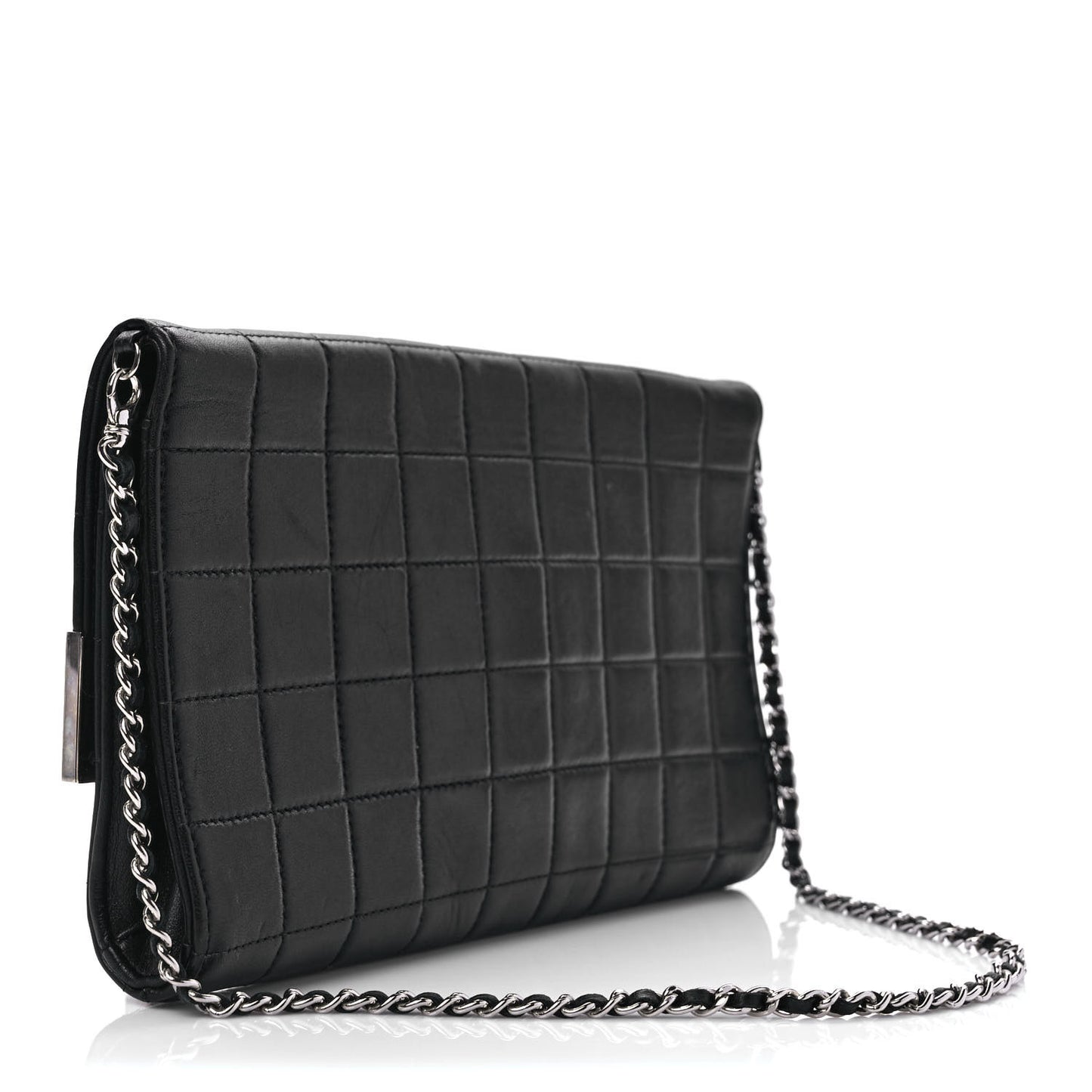 Lambskin Chocolate Bar Flap Black