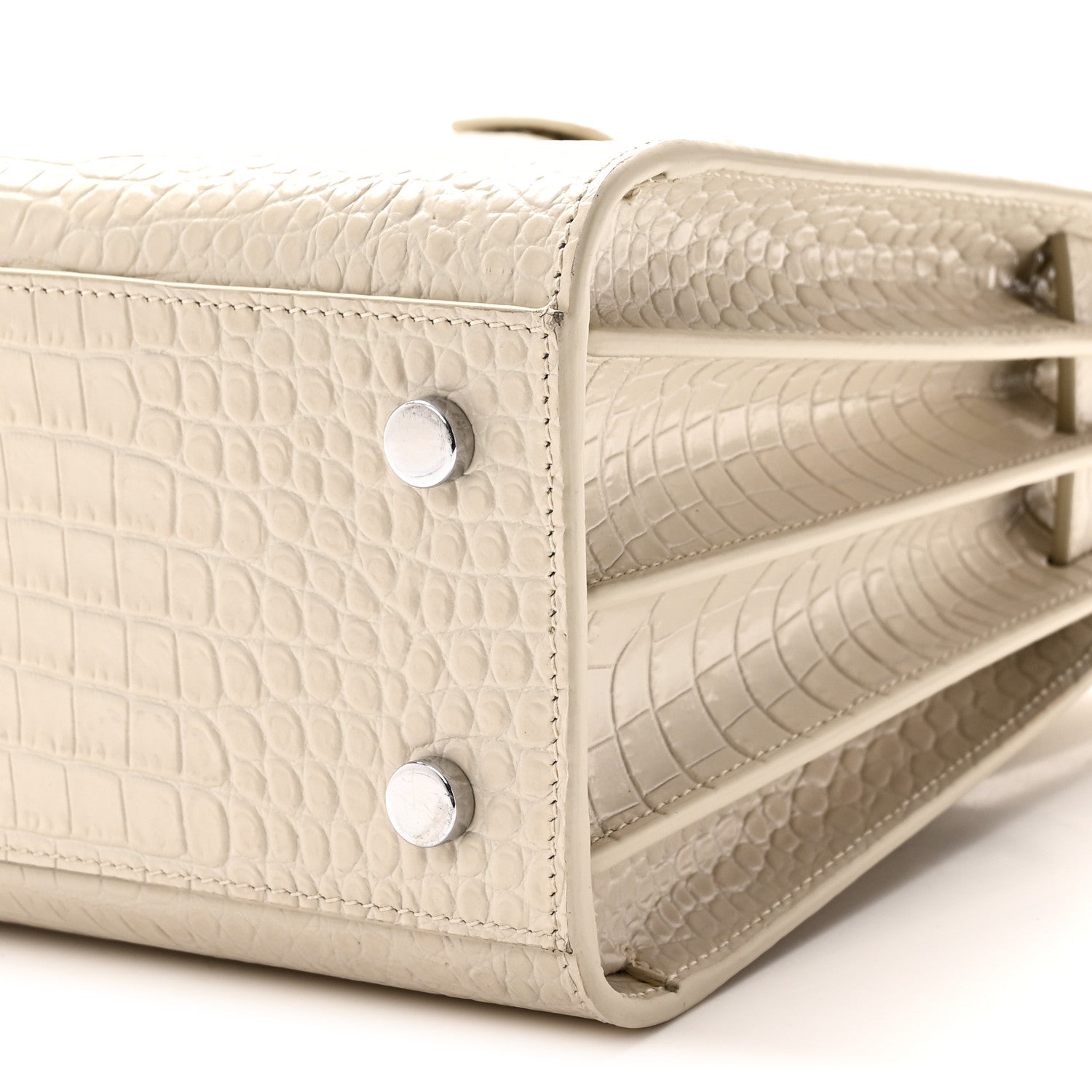 Saint Laurent Calfskin Crocodile Embossed Baby Sac De Jour Crema Soft 9 of 9