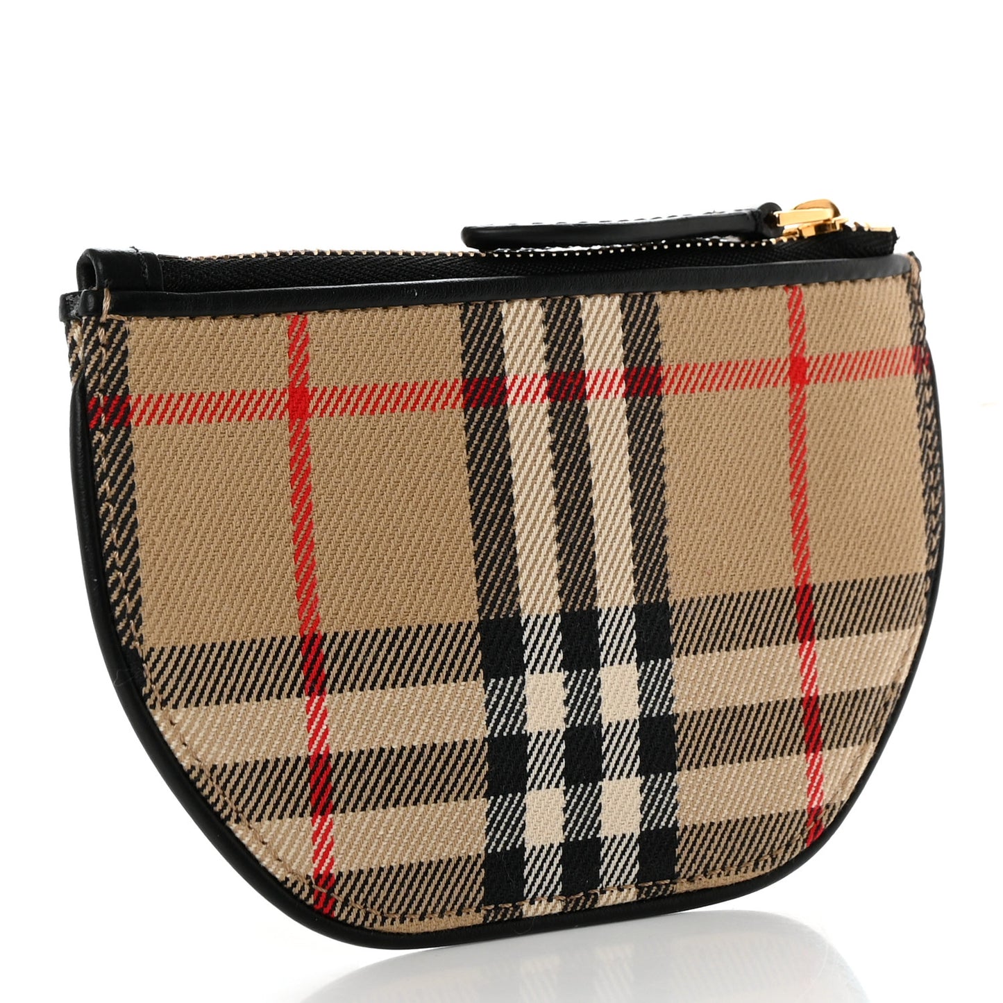 Cotton Calfskin Vintage Check Olympia Coin Purse Archive Beige