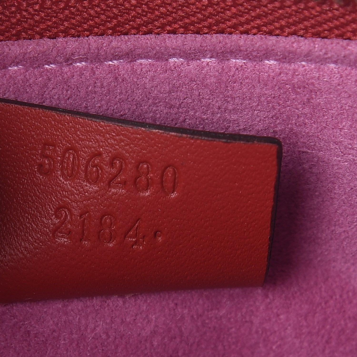 Gucci GG Supreme Monogram Bosco Patch Zip Pouch Beige Malva Hibiscus Red 7 of 8