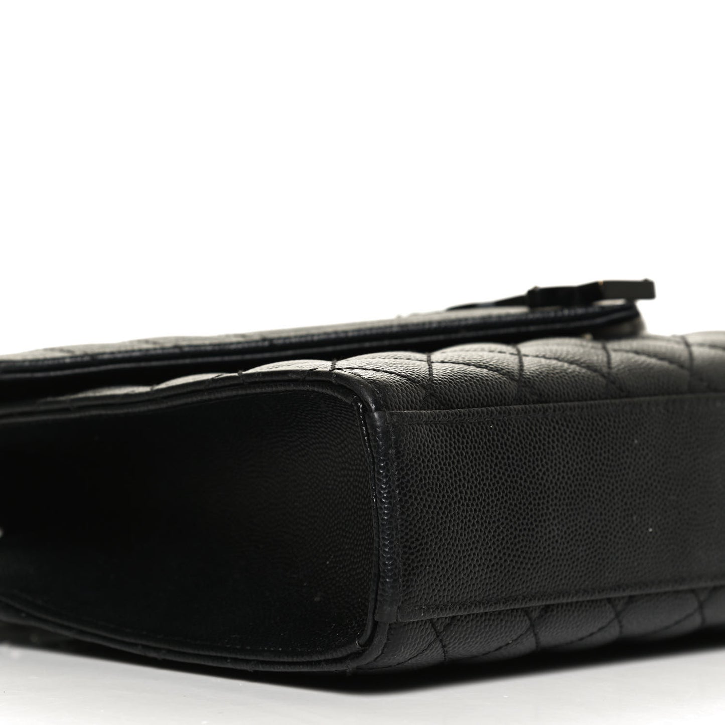 Grain De Poudre Textured Mixed Matelasse Triquilt Medium Monogram Satchel Black