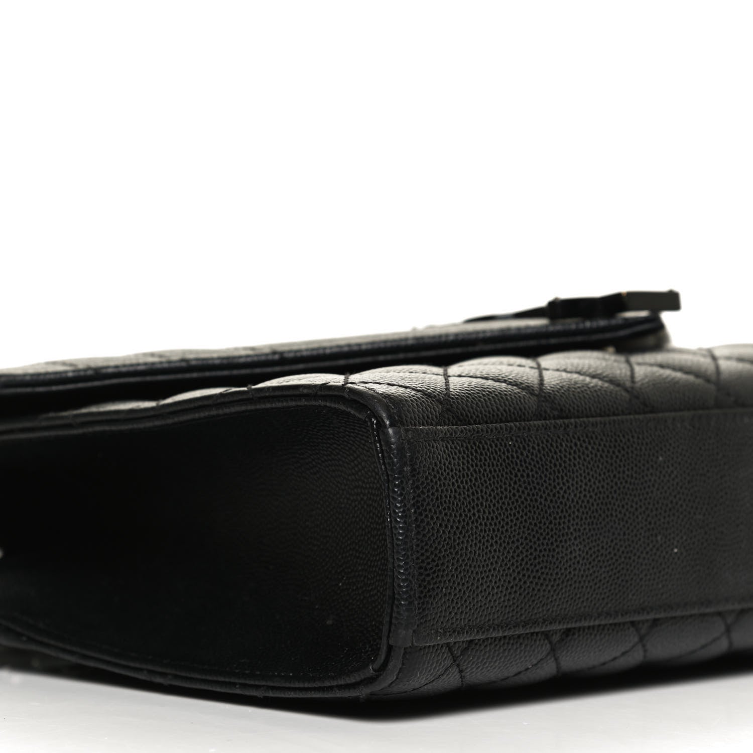 Saint Laurent Grain De Poudre Textured Mixed Matelasse Triquilt Medium Monogram Satchel Black 9 of 13