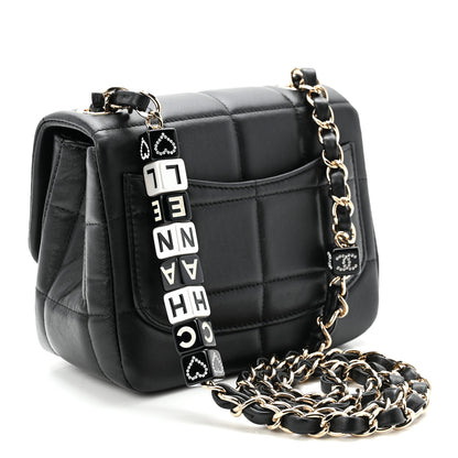 Chanel Lambskin Resin Crystal Square Quilted Mini Monacoco Flap Black 3 of 12