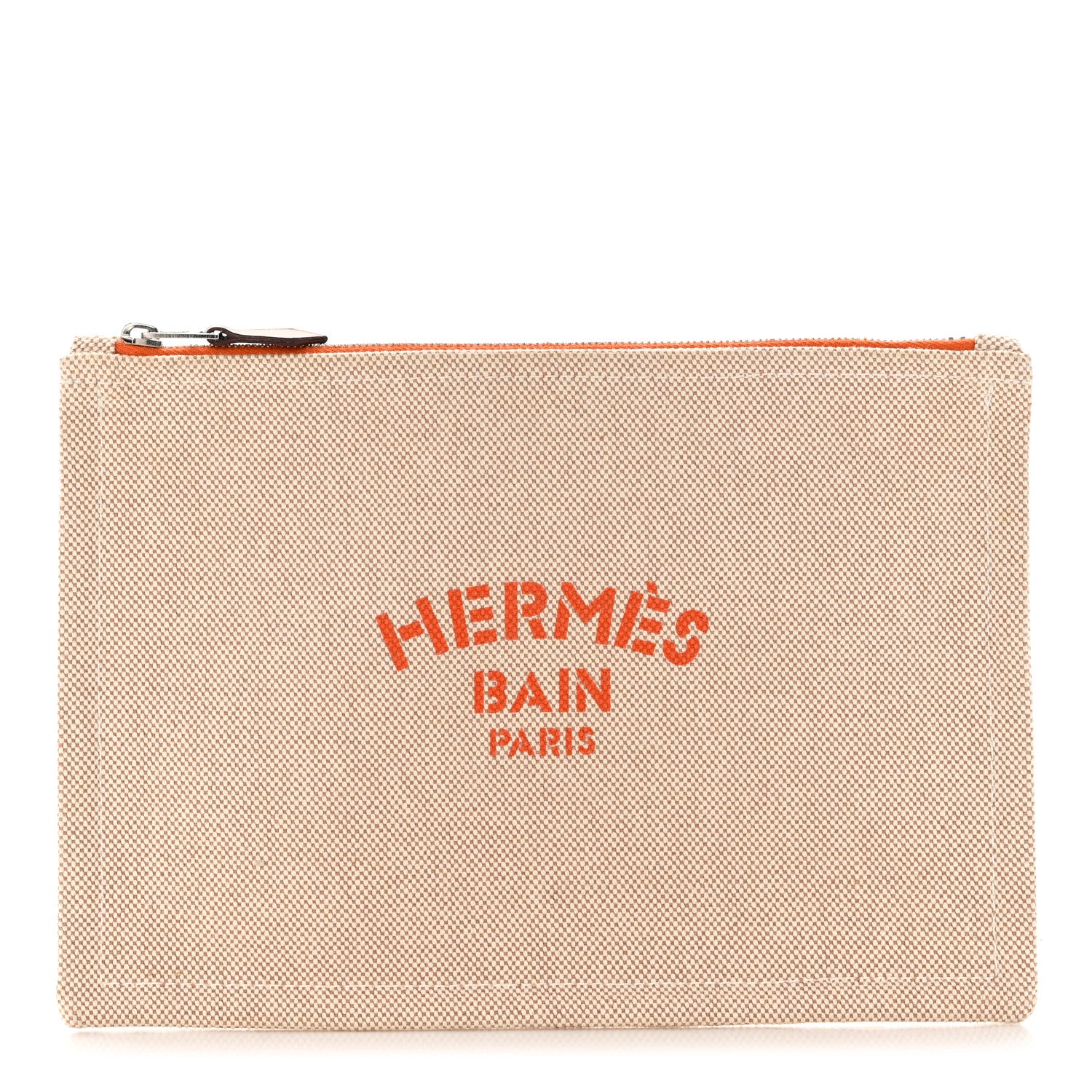 Hermes Toile Flat Yachting Pouch Orange 1 of 8