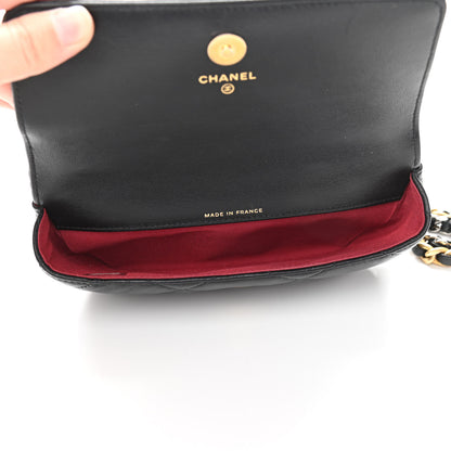 Chanel Goatskin Quilted Chanel 19 Glasses Case With Chain Black 5 of 11