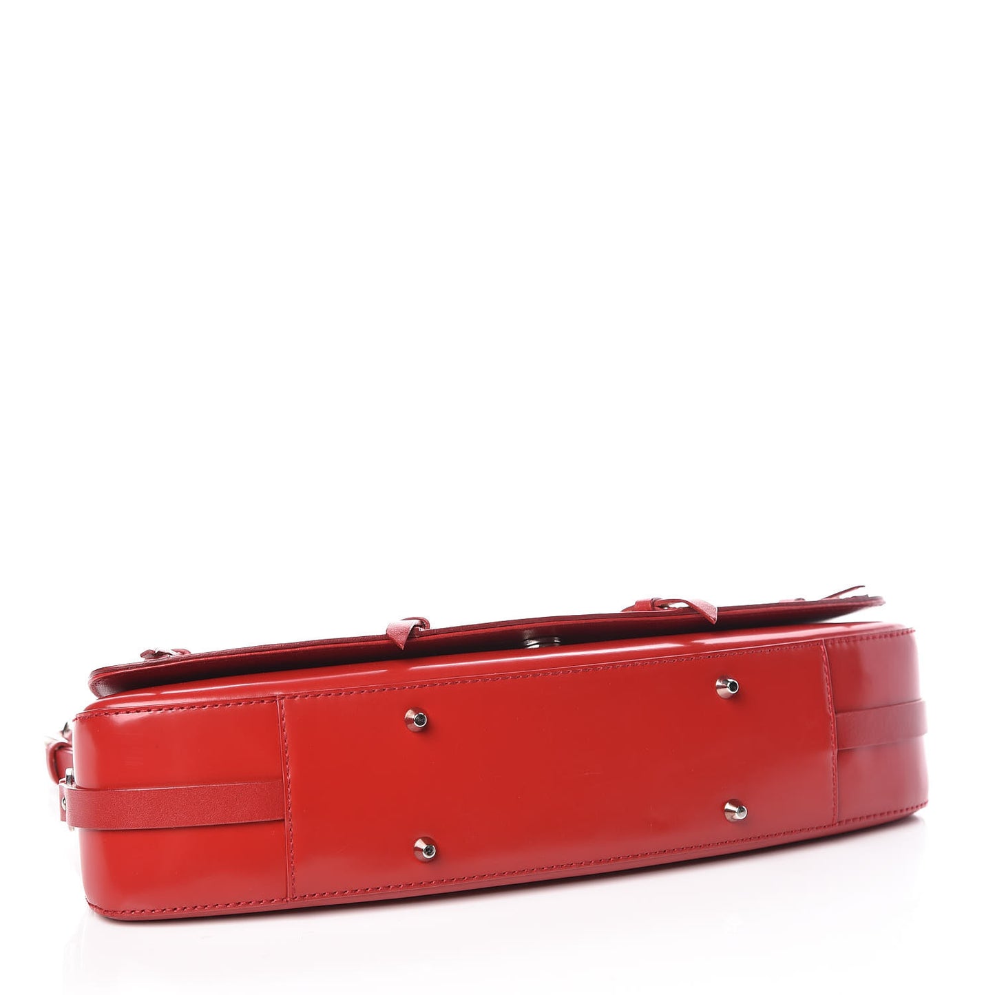 Glazed Calfskin Shoulder Bag Rouge