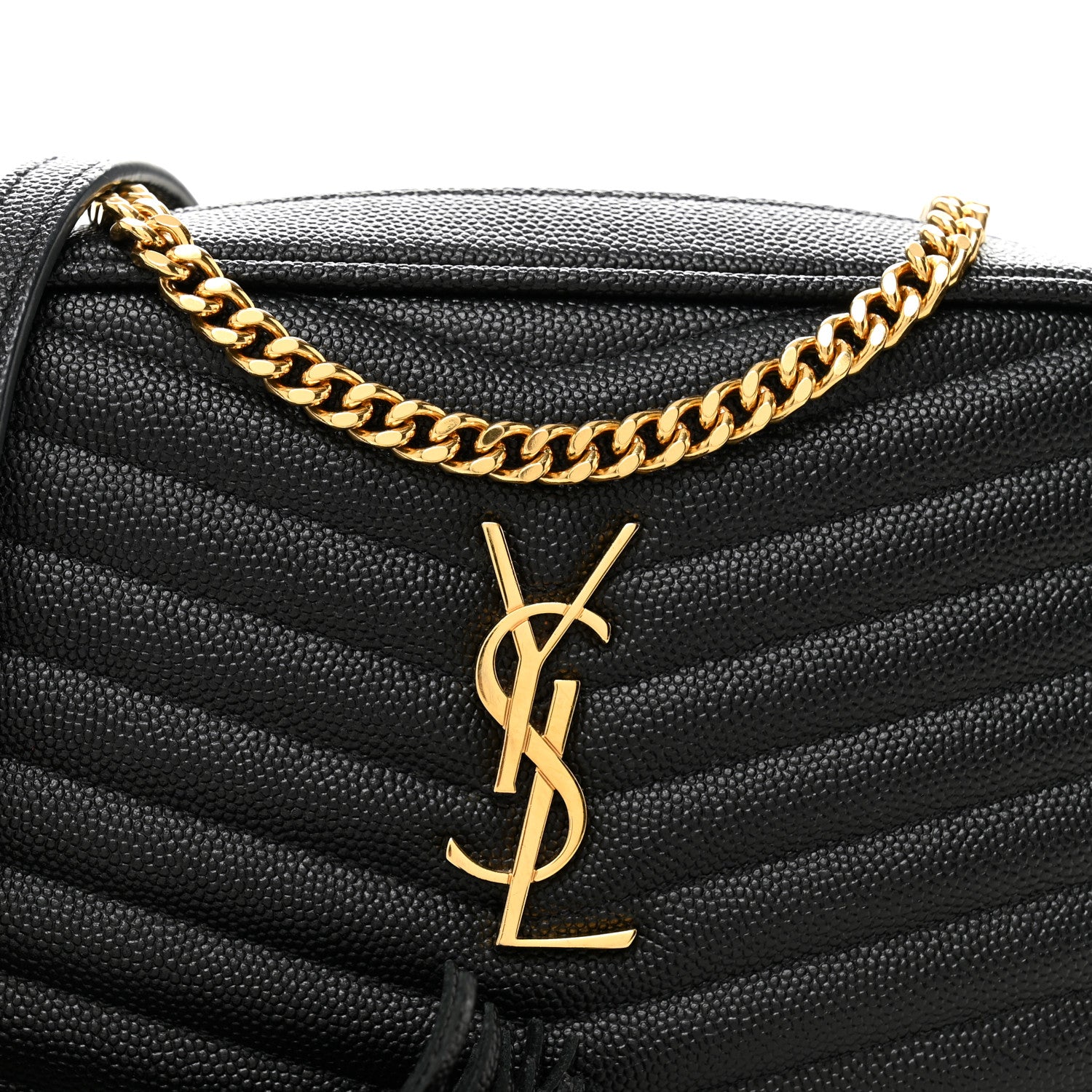 Saint Laurent Grain De Poudre Matelasse Monogram Mini Lou Camera Bag Black 8 of 11