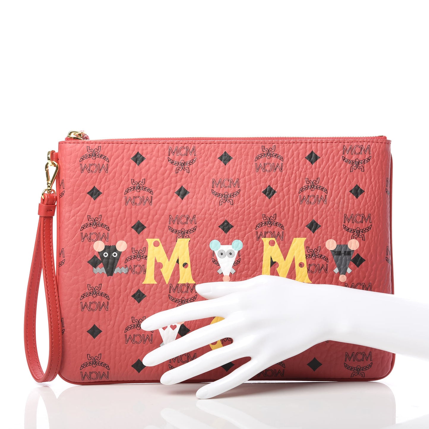 Visetos Year Of The Mouse Wristlet Zip Pouch Viva Red