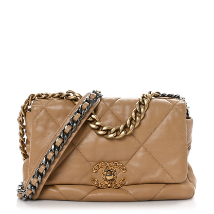 Chanel Lambskin Quilted Medium Chanel 19 Flap Dark Beige 1 of 11