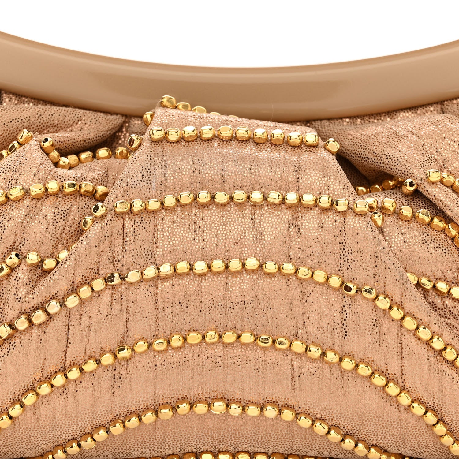 Jimmy Choo Metallic Fabric Beaded Clutch Gold 9 of 11