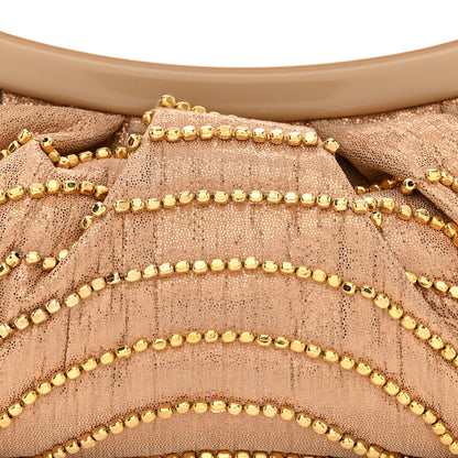 Jimmy Choo Metallic Fabric Beaded Clutch Gold 9 of 11