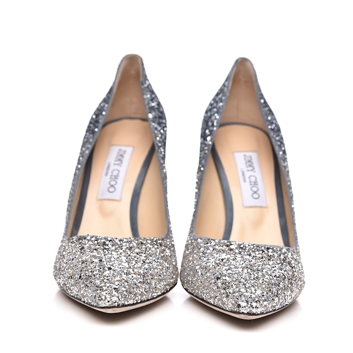 Jimmy Choo Glitter Degrade Romy 100 Pumps 39.5 Dusk Blue Silver 2 of 10