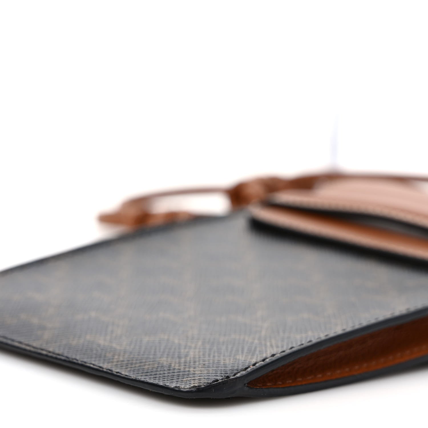 Celine Triomphe Canvas Lambskin Phone Pouch With Flap Tan 8 of 9