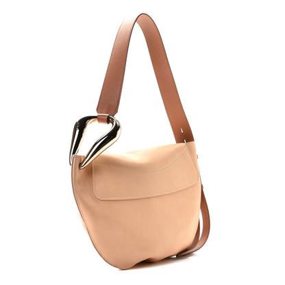 Chloe Shiny Small Grain Calfskin Bi-Color Kiss Hobo Sandy Beige 2 of 13