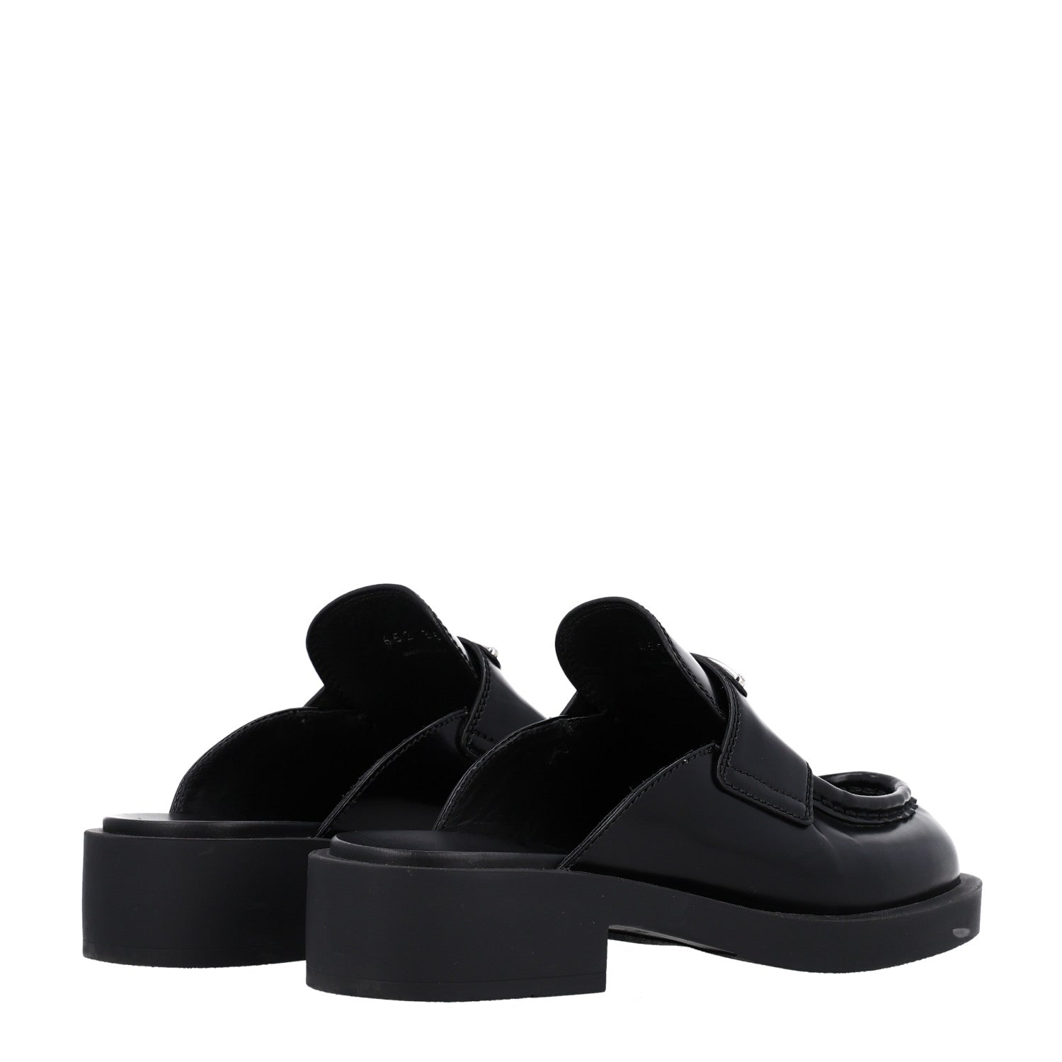 Prada Spazzolato Triangle 40mm Loafer Mules 35 Black 5 of 10