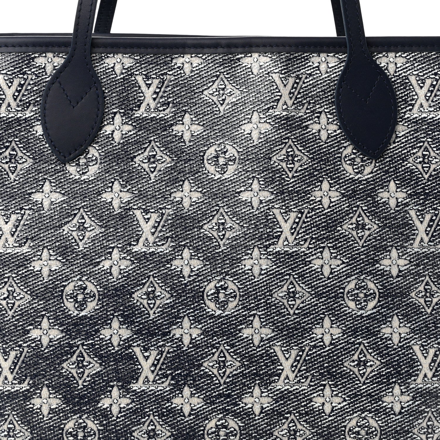 Louis Vuitton Monoglam Neverfull MM Blue 8 of 11