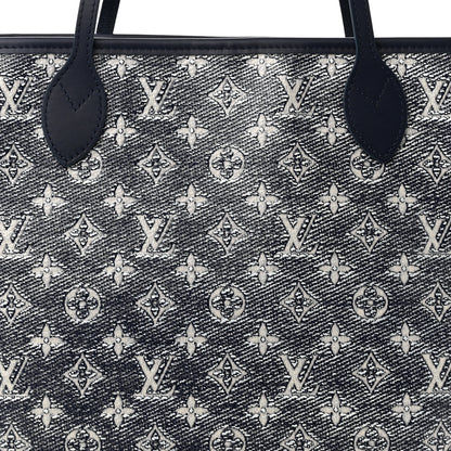 Louis Vuitton Monoglam Neverfull MM Blue 8 of 11