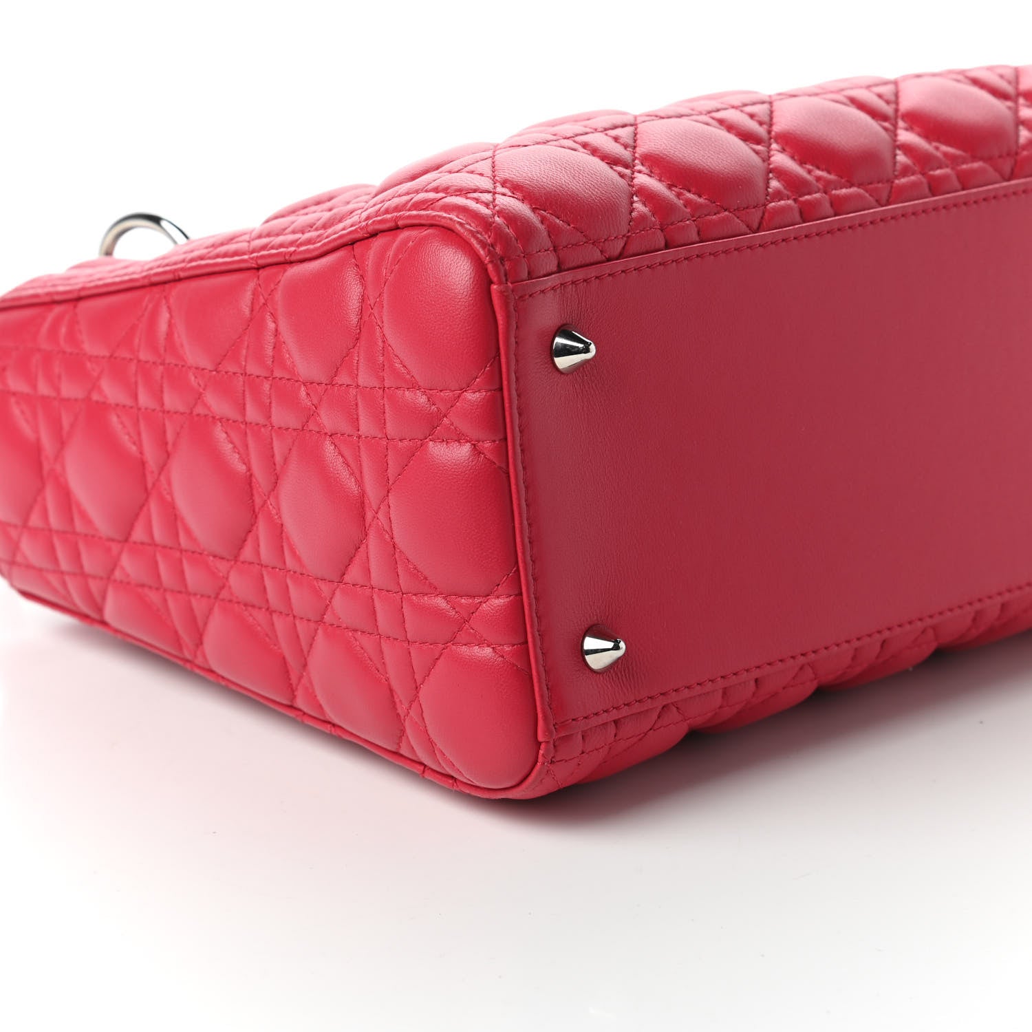 Christian Dior Lambskin Cannage Medium Lady Dior Fuchsia 6 of 10