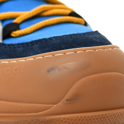Gucci X SEGA Nylon Suede Calfskin Mens Flashtrek Sneakers 11 Bright Splash Poppy Marine Blue 10 of 11
