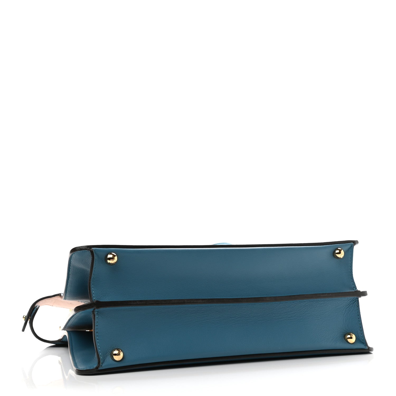 Fendi Vitello Seta Shiny Nappa Medium Peekaboo I SEE U Satchel Blue Velvet Light Rose 4 of 11