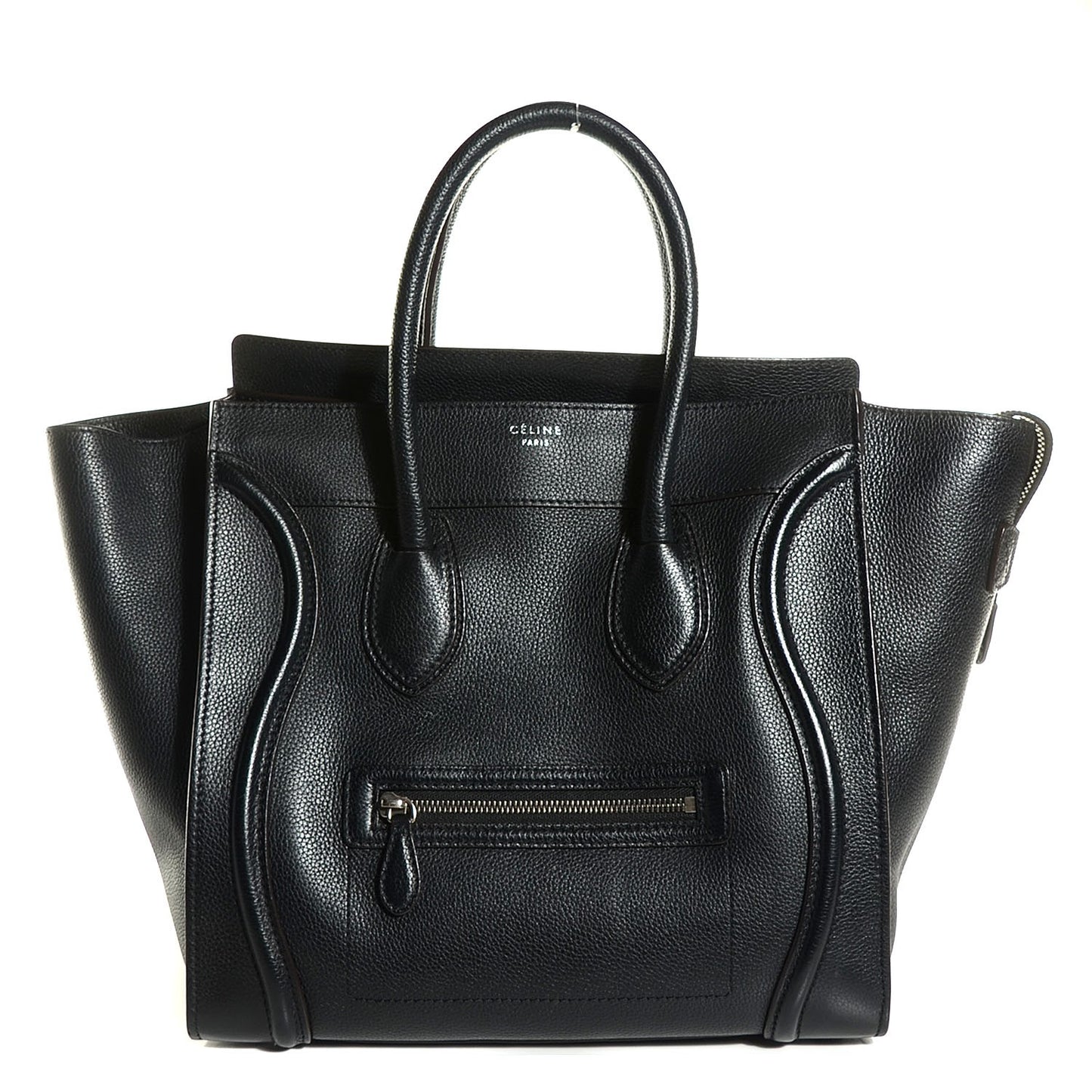 Drummed Calfskin Mini Luggage Black
