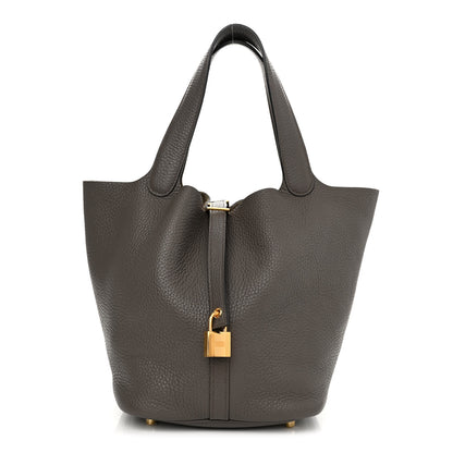 Hermes Taurillon Clemence Picotin Lock 22 MM Etain 1 of 11