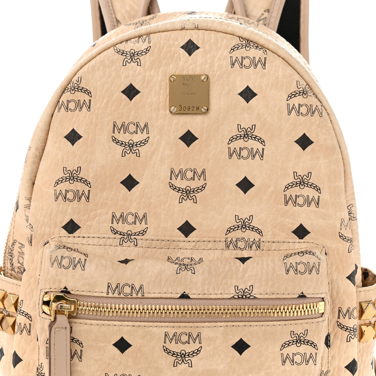 Visetos Small Studded Stark Backpack Beige