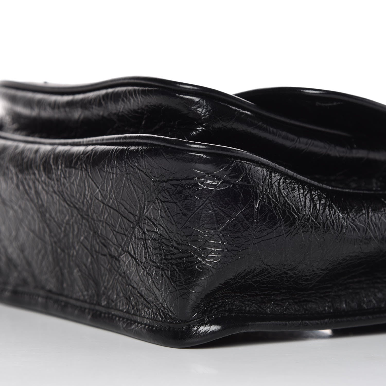 Saint Laurent Crinkled Calfskin Matelasse Monogram Baby Niki Chain Satchel Black 6 of 9