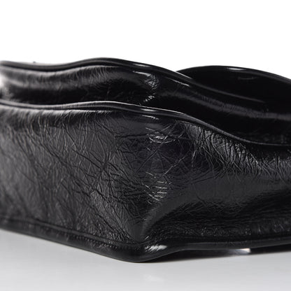 Saint Laurent Crinkled Calfskin Matelasse Monogram Baby Niki Chain Satchel Black 6 of 9