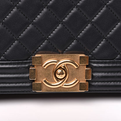 Chanel Lambskin Quilted New Medium Boy Flap Navy Blue 13 of 17