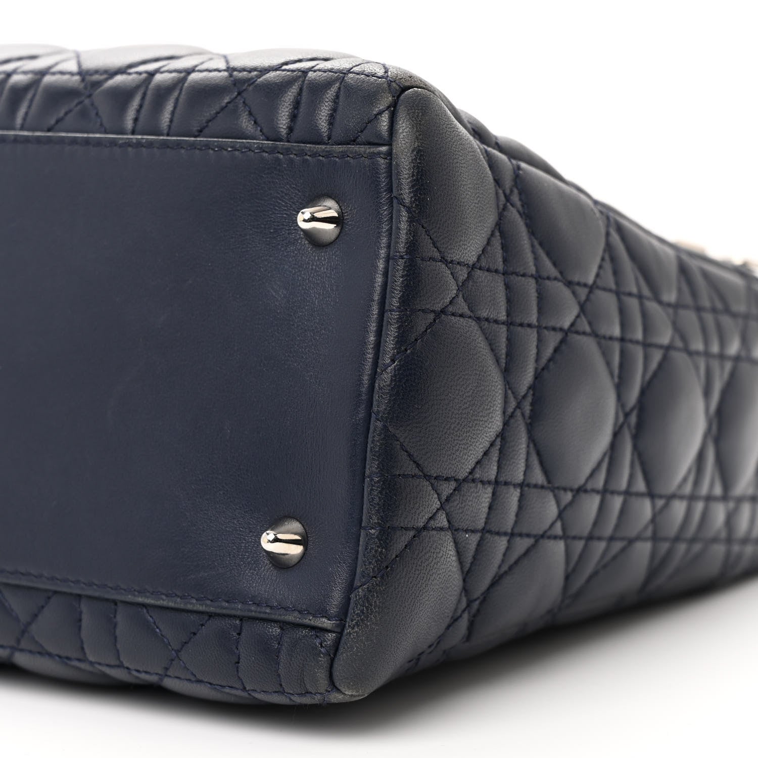 Christian Dior Lambskin Cannage Medium Lady Dior Navy Blue 10 of 13