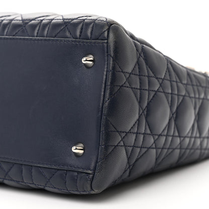 Christian Dior Lambskin Cannage Medium Lady Dior Navy Blue 10 of 13