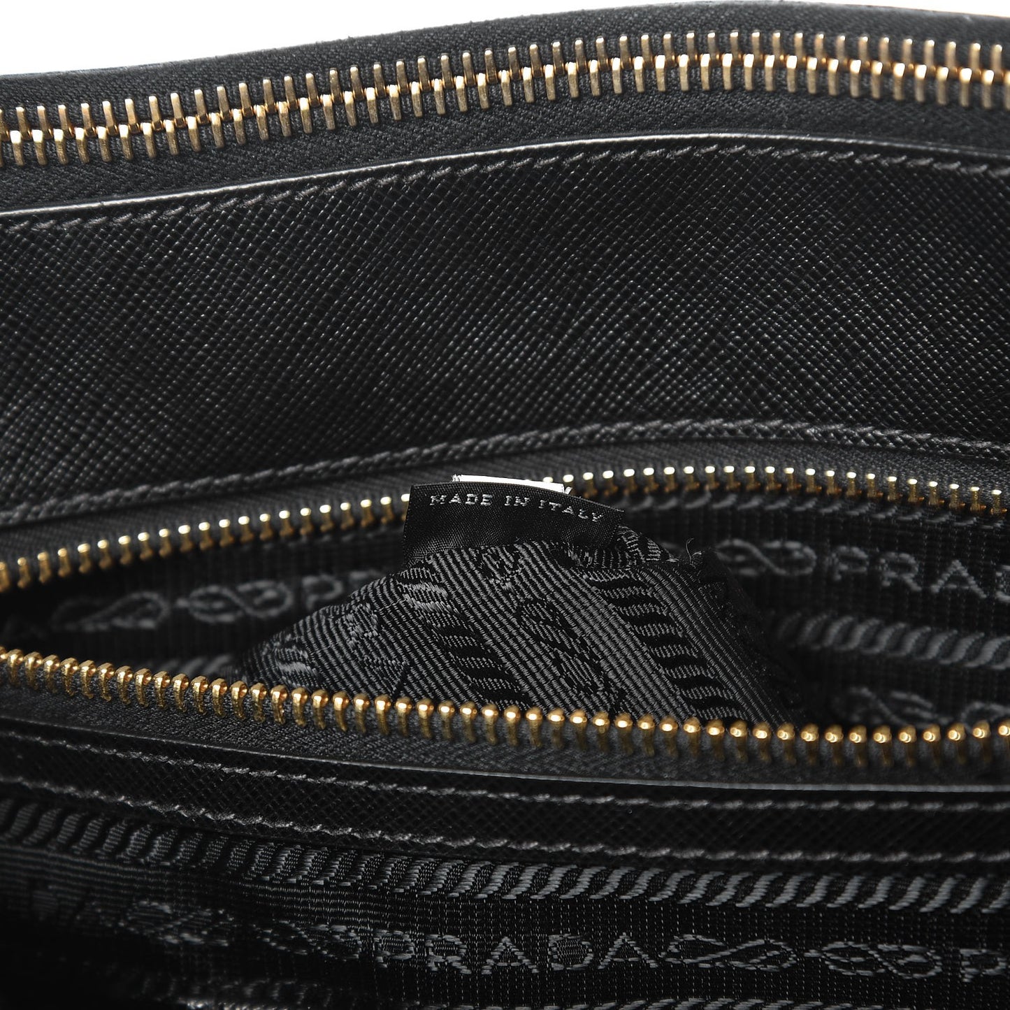 Saffiano Large Galleria Double Zip Tote Black