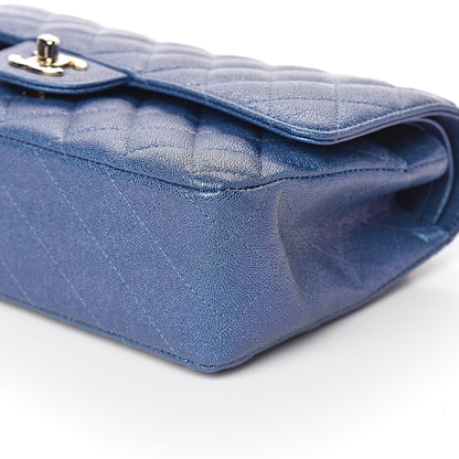 Chanel Iridescent Caviar Quilted Medium Double Flap Dark Blue 10 of 11