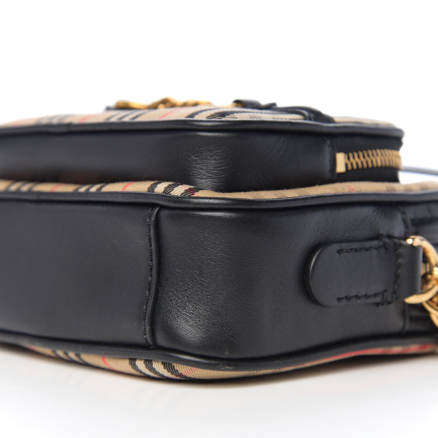 Burberry 1983 Knight Check Smooth Calfskin Link Camera Bag Black 8 of 9