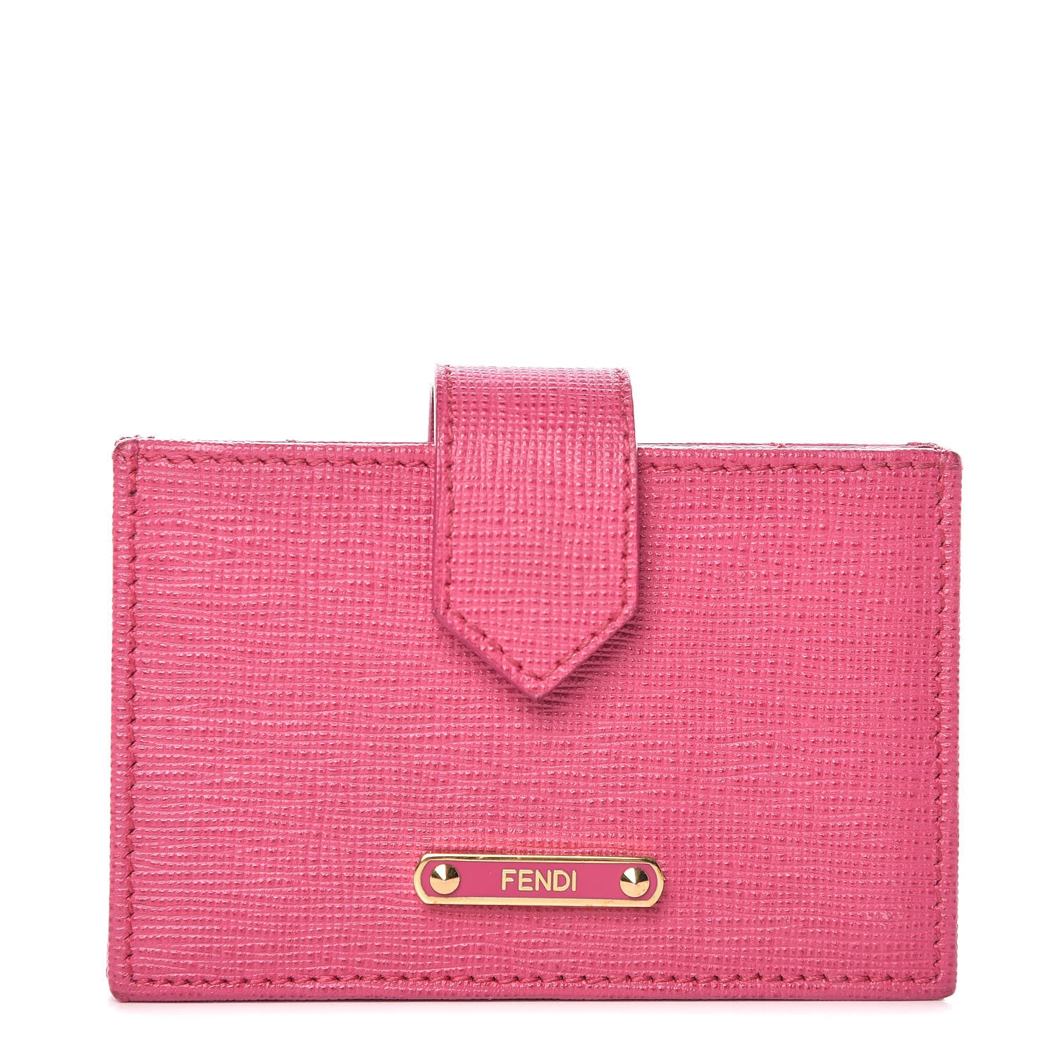 Fendi Vitello Elite Gusseted Card Holder Magenta 1 of 12