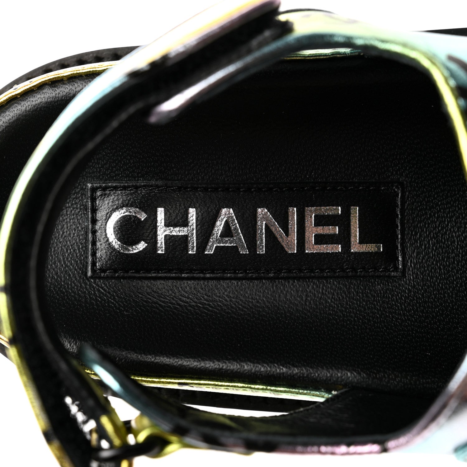 Chanel Laminated Lambskin Printed CC Dad Sandals 36 Multicolor 6 of 11