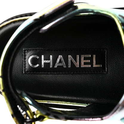 Chanel Laminated Lambskin Printed CC Dad Sandals 36 Multicolor 6 of 11