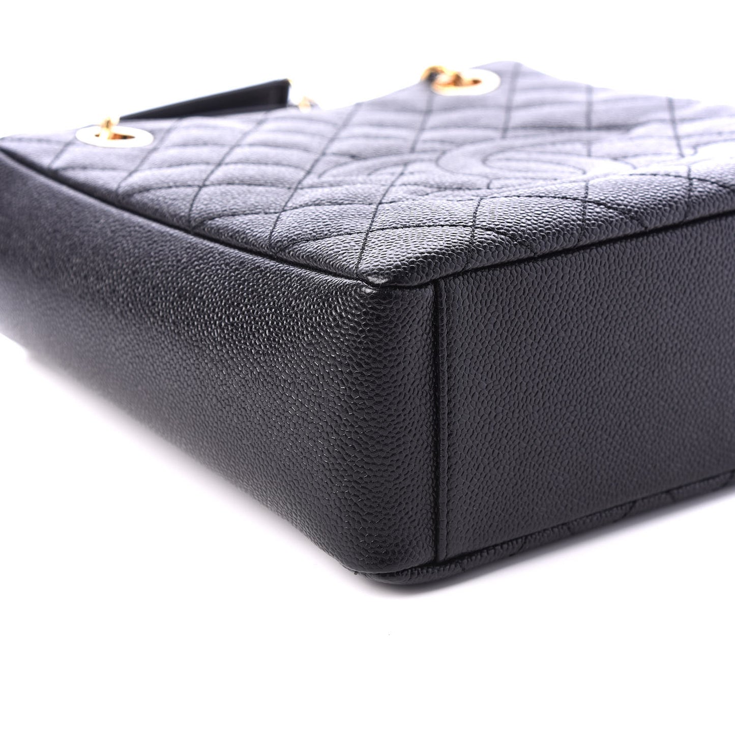 Caviar Quilted Petit Shopping Tote PST Black
