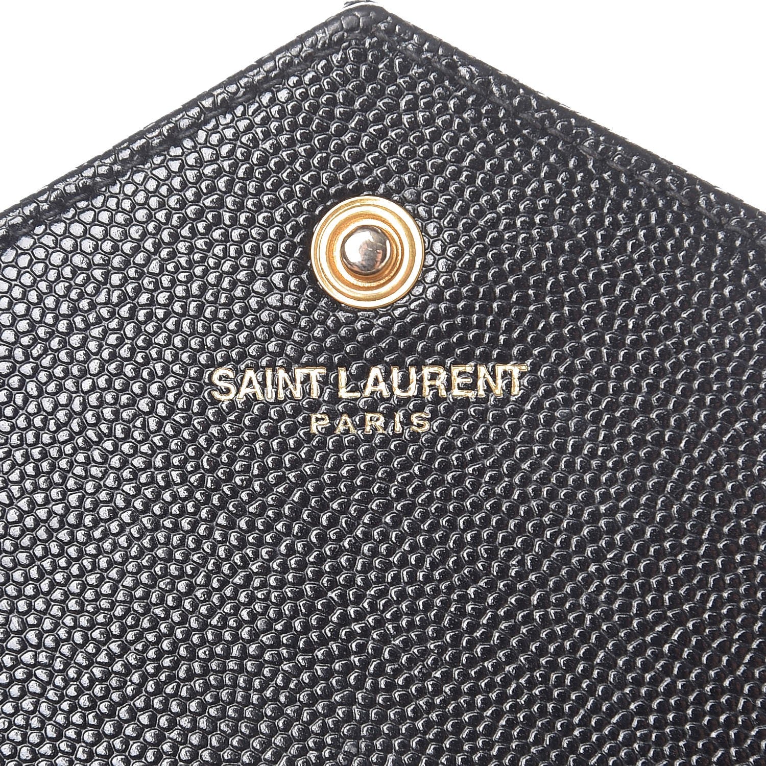 Saint Laurent Grain De Poudre Matelasse Chevron Monogram Chain Wallet Black 6 of 9