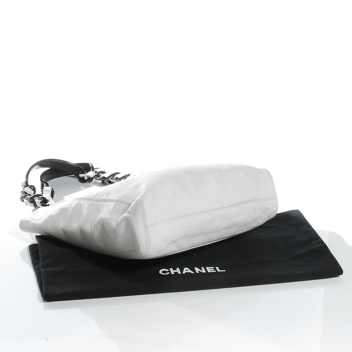 Lambskin Chain CC Small Tote White
