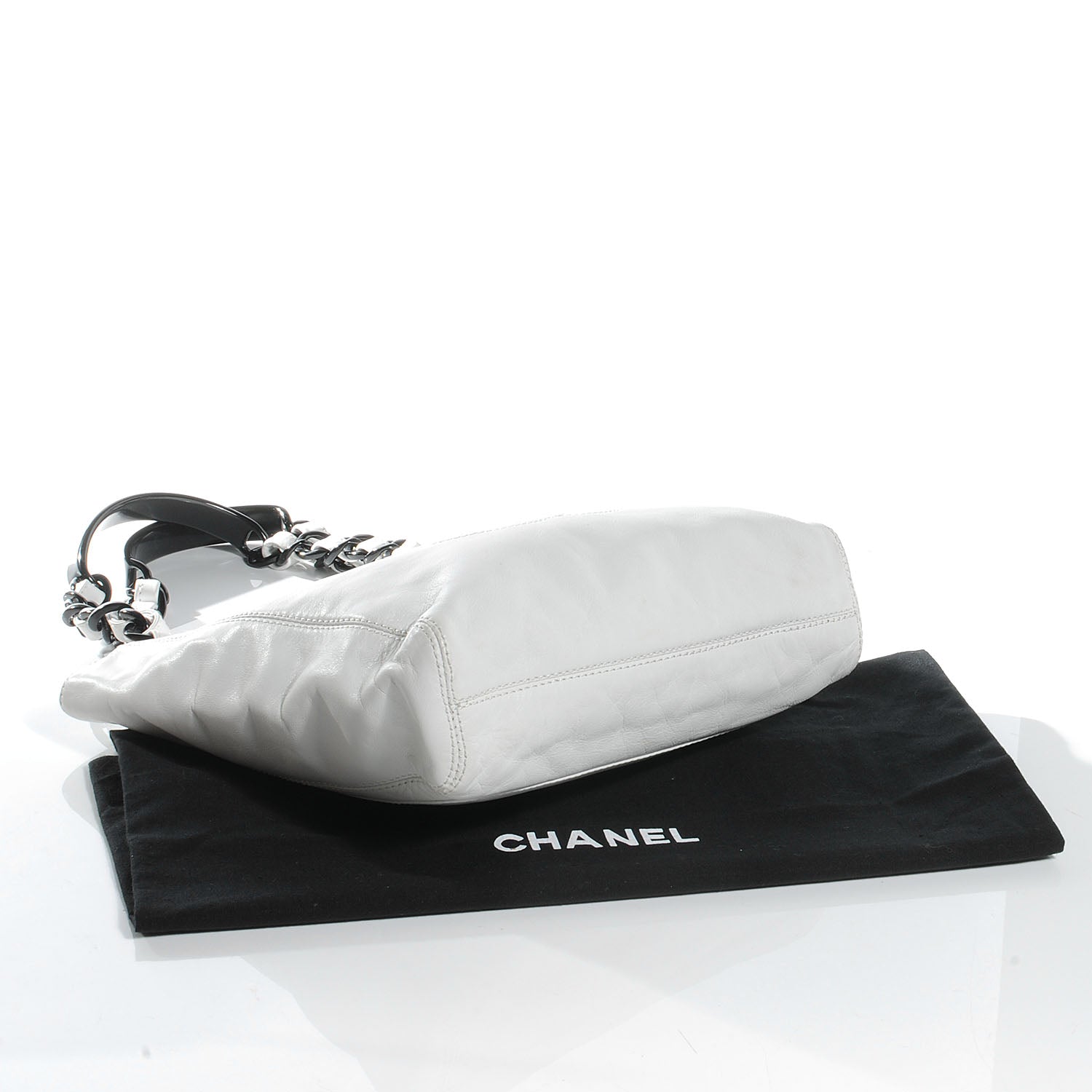 Chanel Lambskin Chain CC Small Tote White 4 of 7