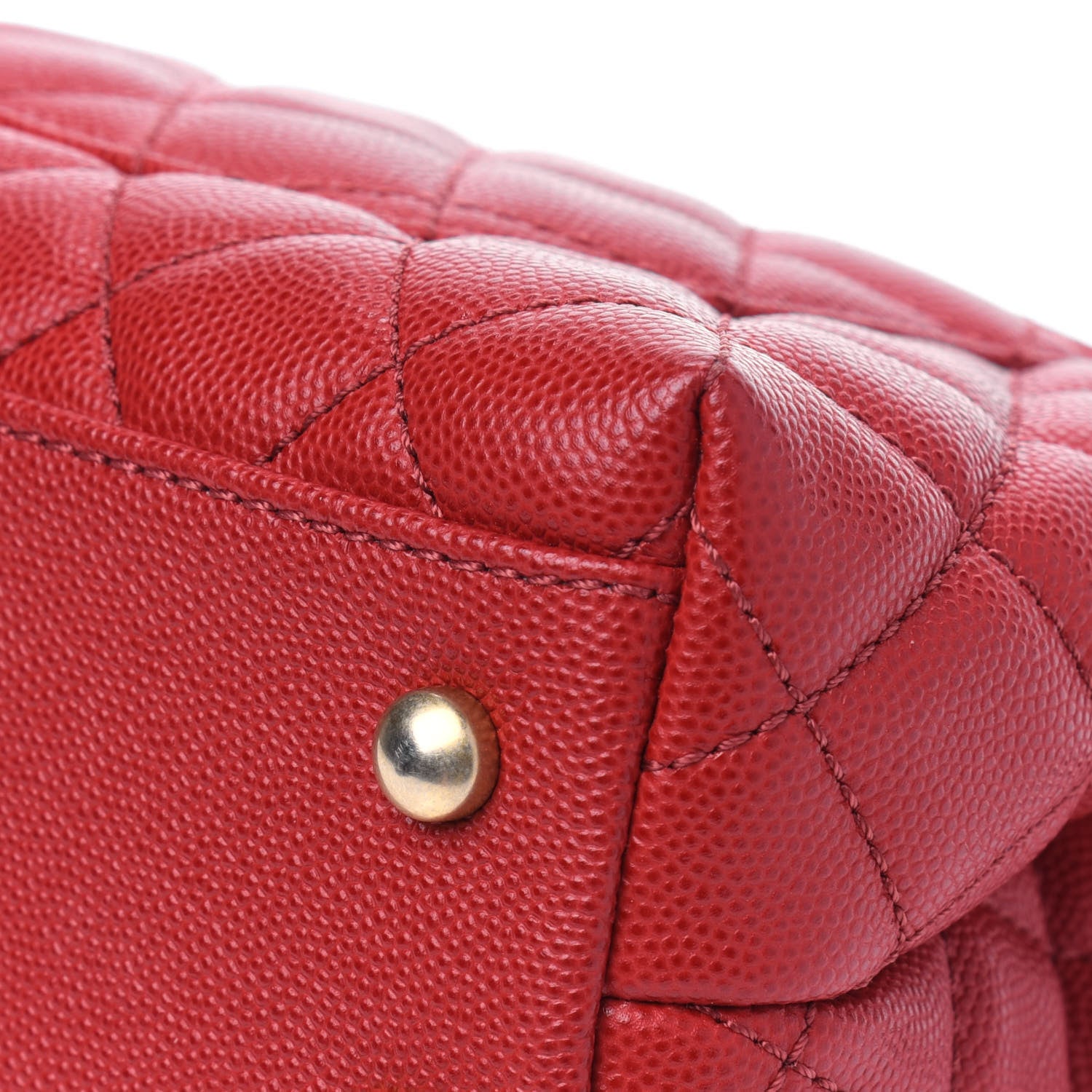 Chanel Caviar Lizard Embossed Quilted Mini Coco Handle Flap Red 15 of 19