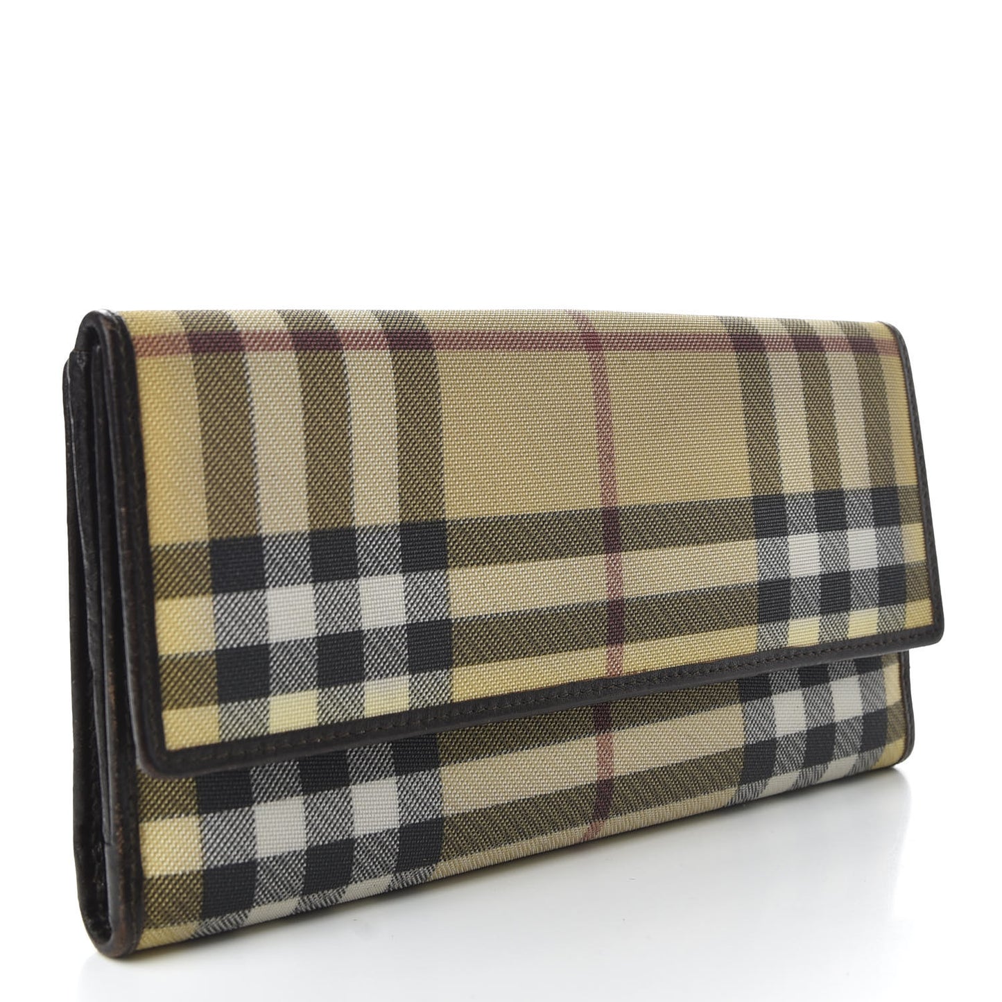 House Check Continental Wallet Chocolate