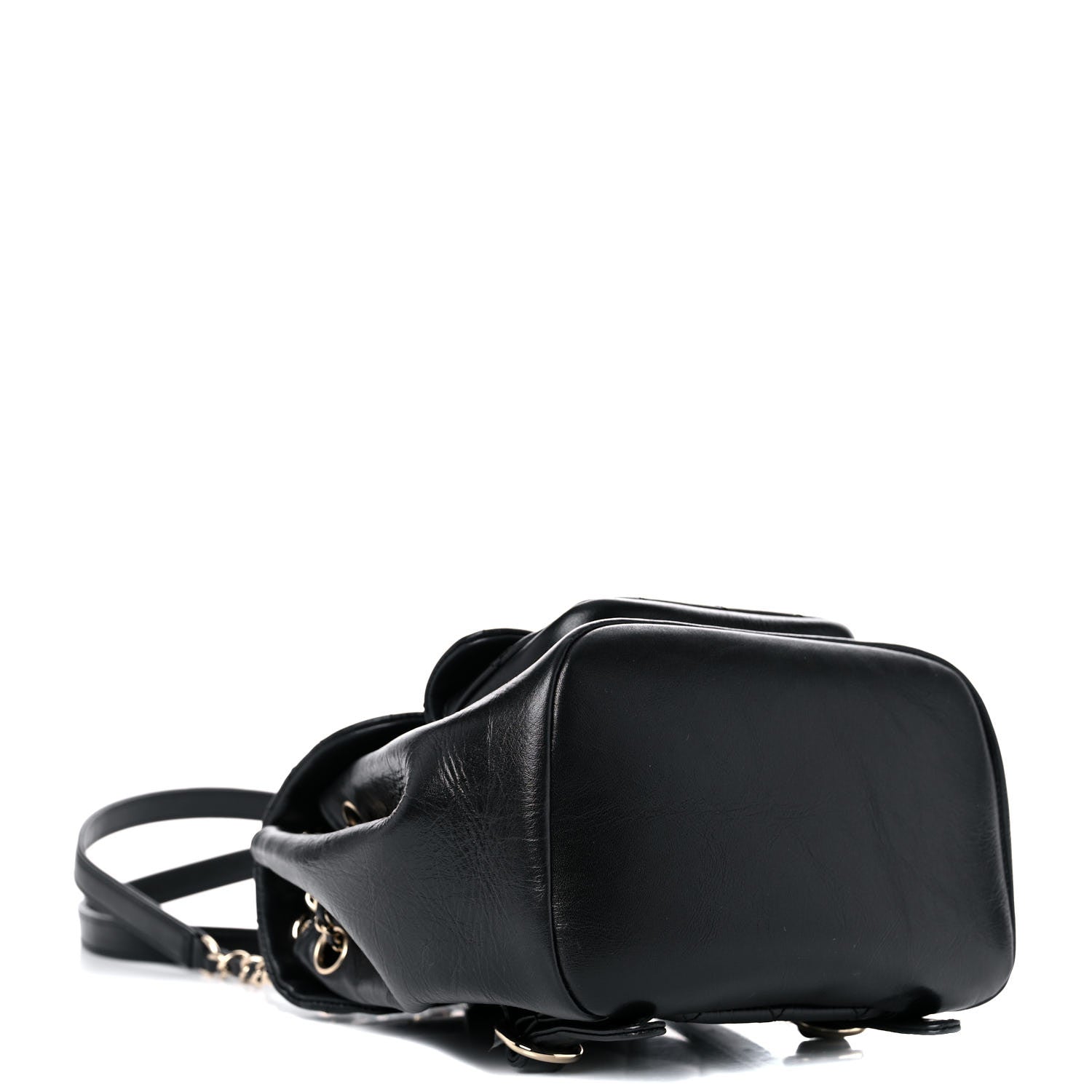 Chanel Glazed Aged Calfskin Quilted Small Duma Drawstring Backpack Black 4 of 10